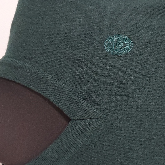 Vintage Wm H Leishman Dark Hunter Green 100% Lambs Wool V-Neck Sweater Size XL - Picture 6 of 9